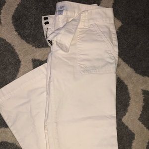 Ann Taylor Loft White bootcut stretch pants